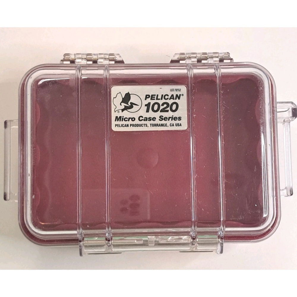 Pelican 1020 Micro Case Clear / Red Wateroroof Crushproof Camera  Kyaking Beach